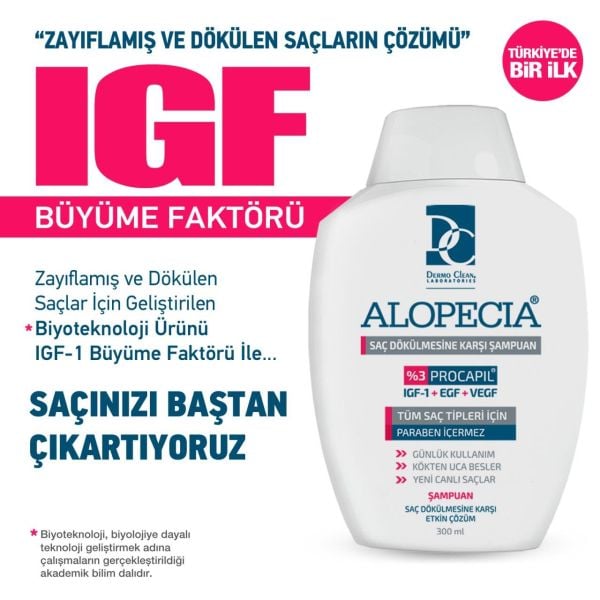 ALOPECIA ERKEK PROCAPIL VE IGF İÇERİKLİ ŞAMPUAN & SPREY & 60 KAPSÜL SETİ