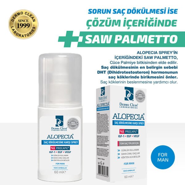 ALOPECIA ERKEK PROCAPIL VE IGF İÇERİKLİ ŞAMPUAN & SPREY & 60 KAPSÜL SETİ