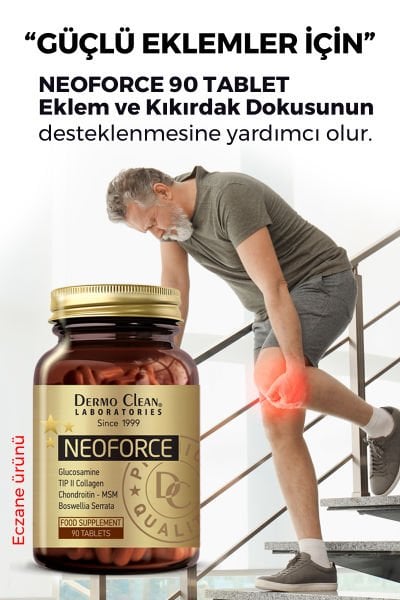 NEOFORCE GLUCOSAMİNE, CHONOROİTİN MSM, TİP 2 COLLAGEN, HYALURONİC ACİD 90 TABLET