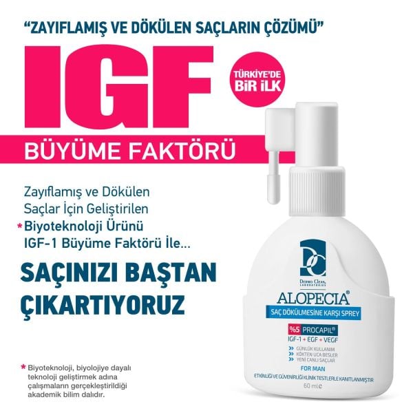ALOPECİA PROCAPİL VE IGF İÇERİKLİ ERKEK SAÇ SPREY (SERUM) 60 ML