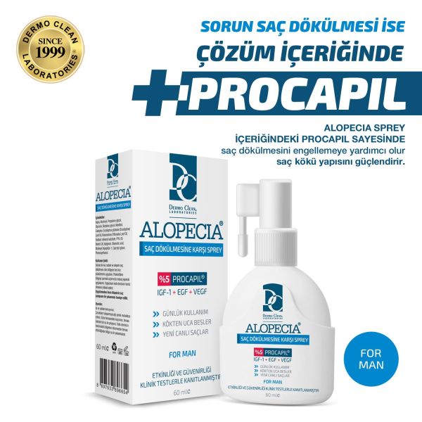 ALOPECİA PROCAPİL VE IGF İÇERİKLİ ERKEK SAÇ SPREY (SERUM) 60 ML
