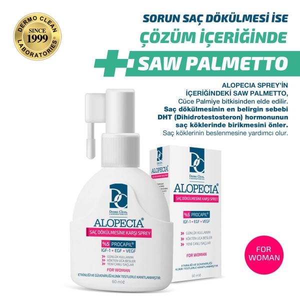 ALOPECİA PROCAPİL VE IGF İÇERİKLİ KADIN SAÇ SPREY (SERUM) 60 ML