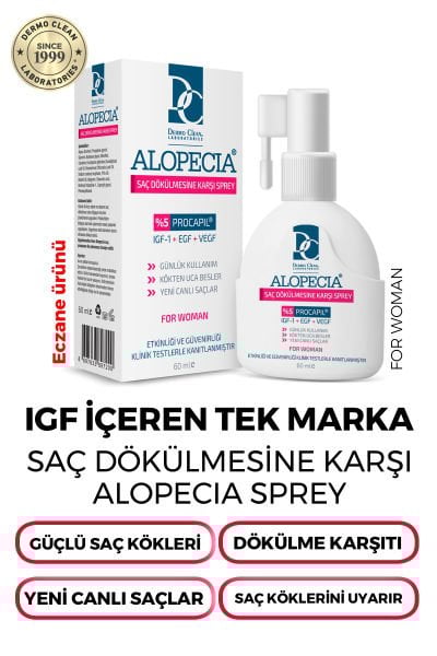 ALOPECİA PROCAPİL VE IGF İÇERİKLİ KADIN SAÇ SPREY (SERUM) 60 ML