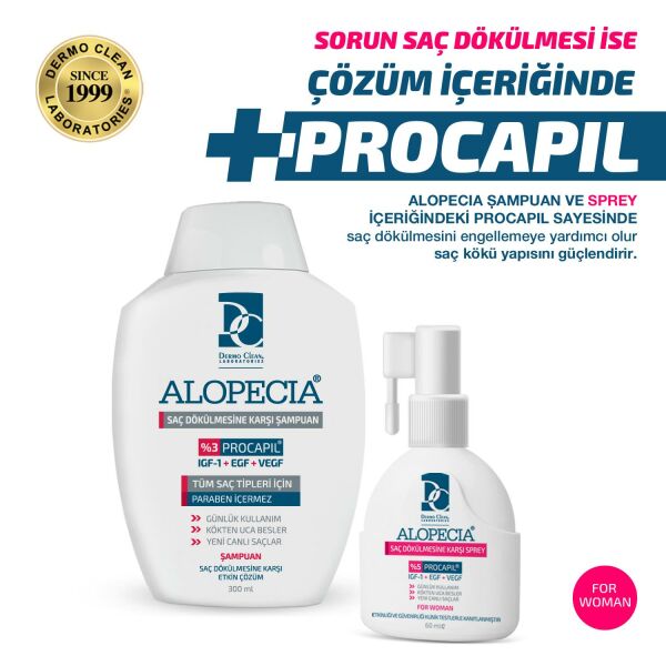 ALOPECİA KADIN PROCAPİL VE IGF İÇERİKLİ SERUM VE ŞAMPUAN SETİ