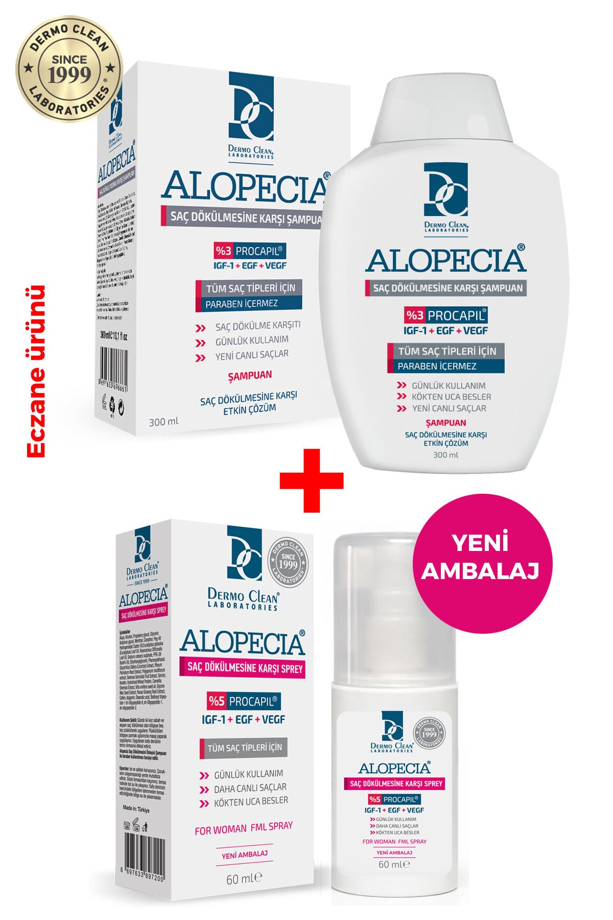 ALOPECİA KADIN PROCAPİL VE IGF İÇERİKLİ SERUM VE ŞAMPUAN SETİ