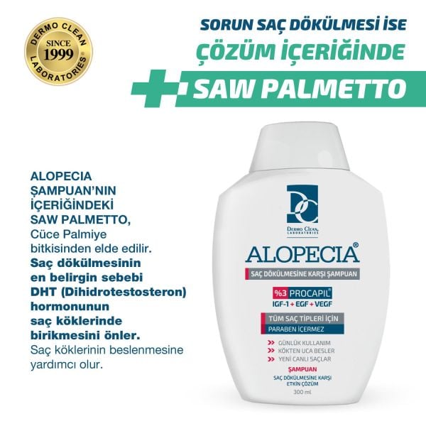 ALOPECİA PROCAPİL VE IGF İÇERİKLİ SAÇ DÖKÜLMESİNE KARŞI ŞAMPUAN 300 ML
