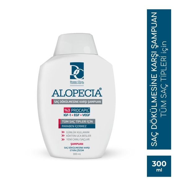 ALOPECİA PROCAPİL VE IGF İÇERİKLİ SAÇ DÖKÜLMESİNE KARŞI ŞAMPUAN 300 ML