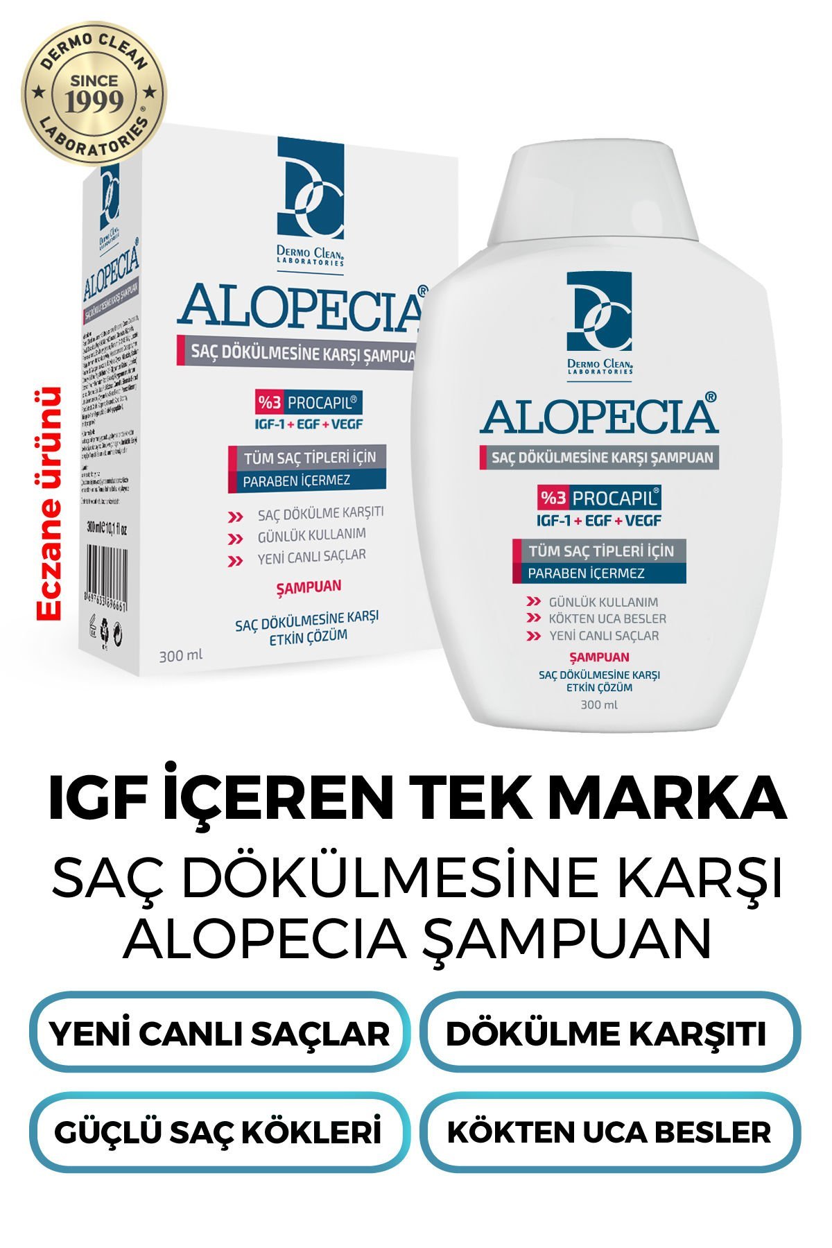 ALOPECİA PROCAPİL VE IGF İÇERİKLİ SAÇ DÖKÜLMESİNE KARŞI ŞAMPUAN 300 ML