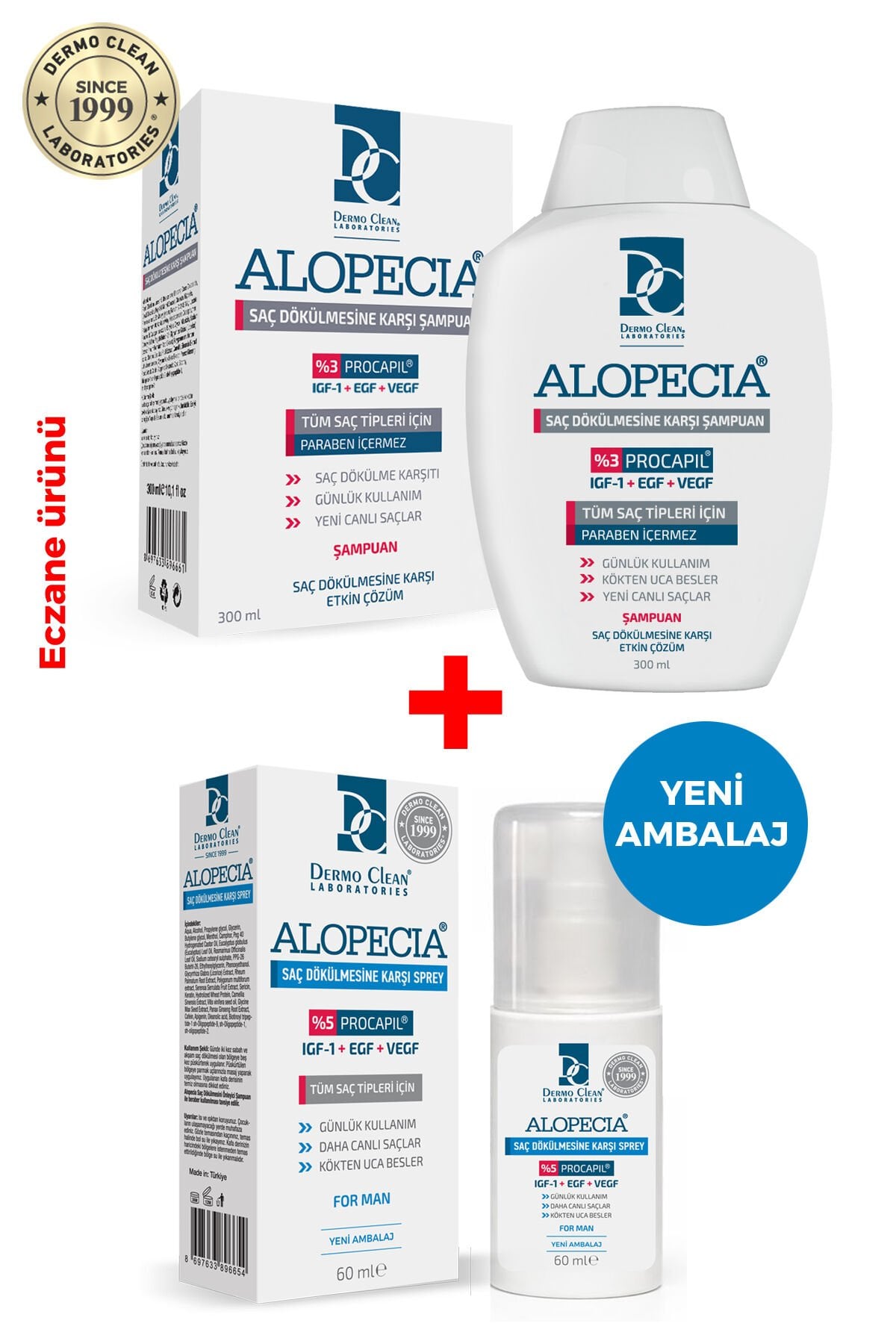 ALOPECİA ERKEK PROCAPİL VE IGF İÇERİKLİ SERUM VE ŞAMPUAN SETİ
