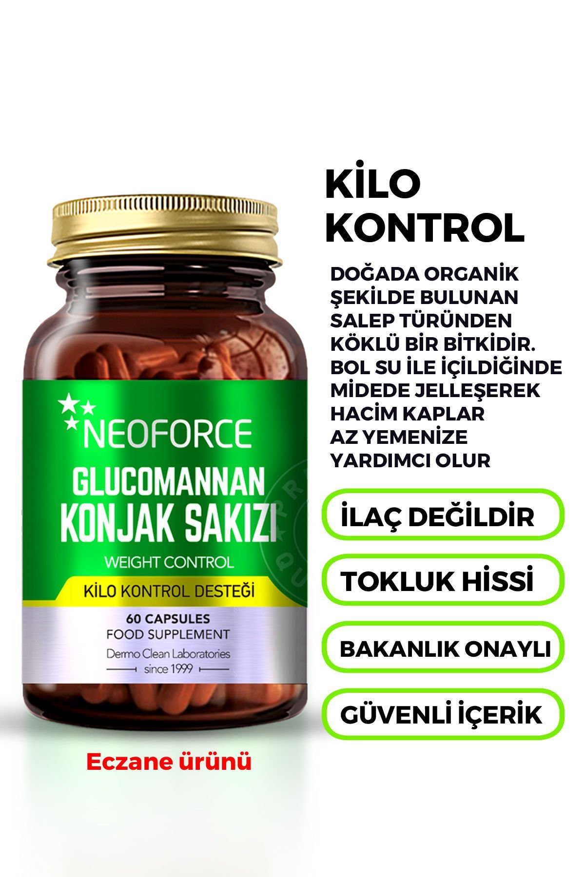 NEOFORCE GLUCOMANNAN KONJAK SAKIZI 60 KAPSUL