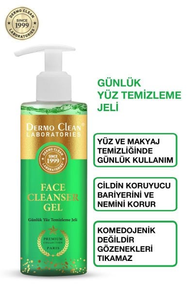 DERMO CLEAN PREMİUM COLLECTİON FACE CLEANSER GEL (YÜZ TEMİZLEME JELİ) 200 ML