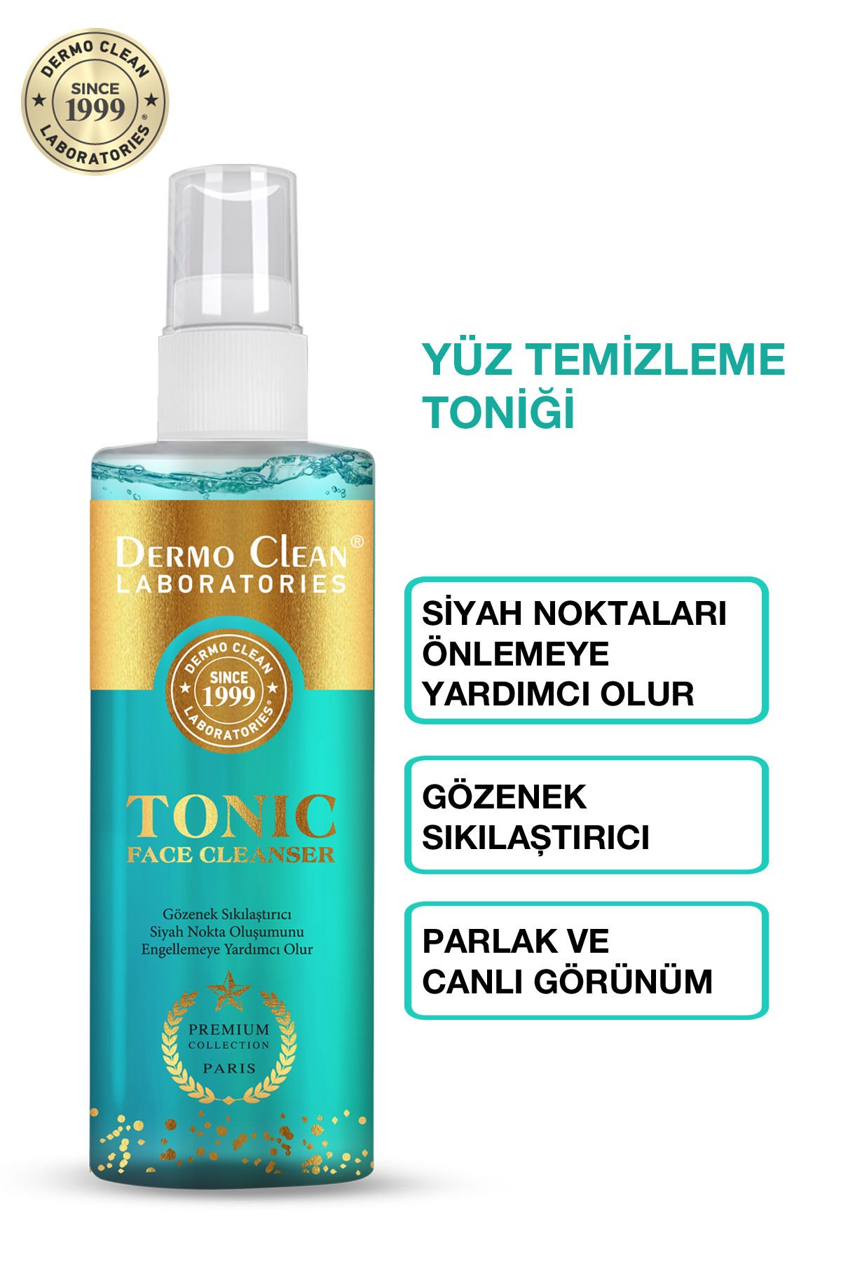 DERMO CLEAN PREMİUM COLLECTİON FACE CLEANSER TONİC (YÜZ TEMİZLEME TONİK) 200 ML
