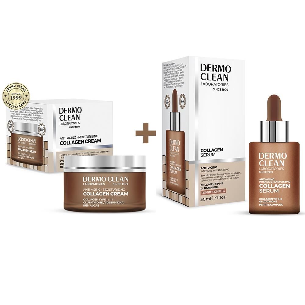 DERMO CLEAN ANTI AGING YAŞLANMA KARŞITI COLLAGEN SERUM VE COLLAGEN CREAM SETİ