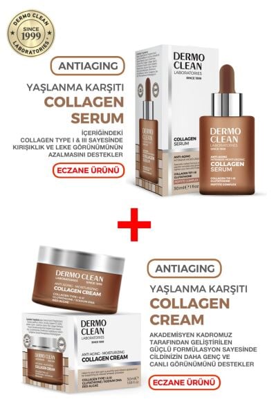 DERMO CLEAN ANTI AGING YAŞLANMA KARŞITI COLLAGEN SERUM VE COLLAGEN CREAM SETİ