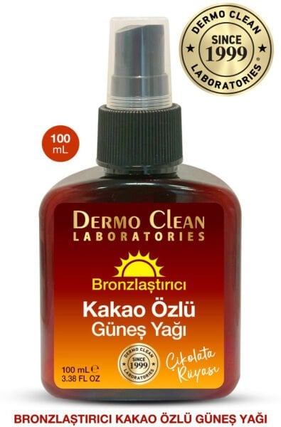DERMO CLEAN KAKAO ÖZLÜ BRONZLAŞTIRICI GÜNEŞ YAĞI 100 ML + NEOCURE BRONZ IŞILTILI VÜCUT SİMİ BAKIM YAĞI 100 ML