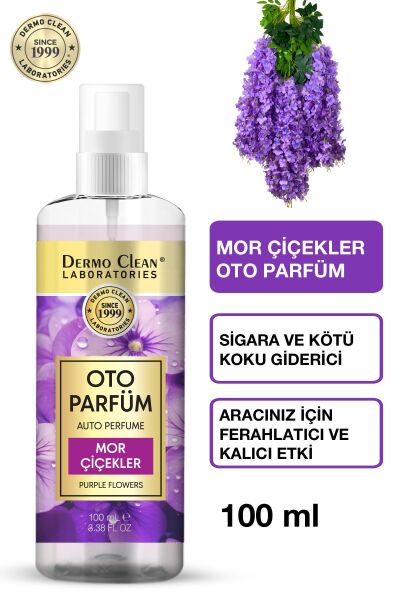 DERMO CLEAN ÇİÇEK ÖZLÜ MOR ÇİÇEK KOKULU OTO PARFÜM 100 ML - 2'Lİ SET