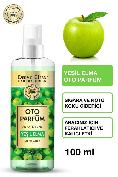 DERMO CLEAN DOĞAL MEYVE ÖZLÜ YEŞİL ELMA KOKULU OTO PARFÜM 100 ML - 2'Lİ SET