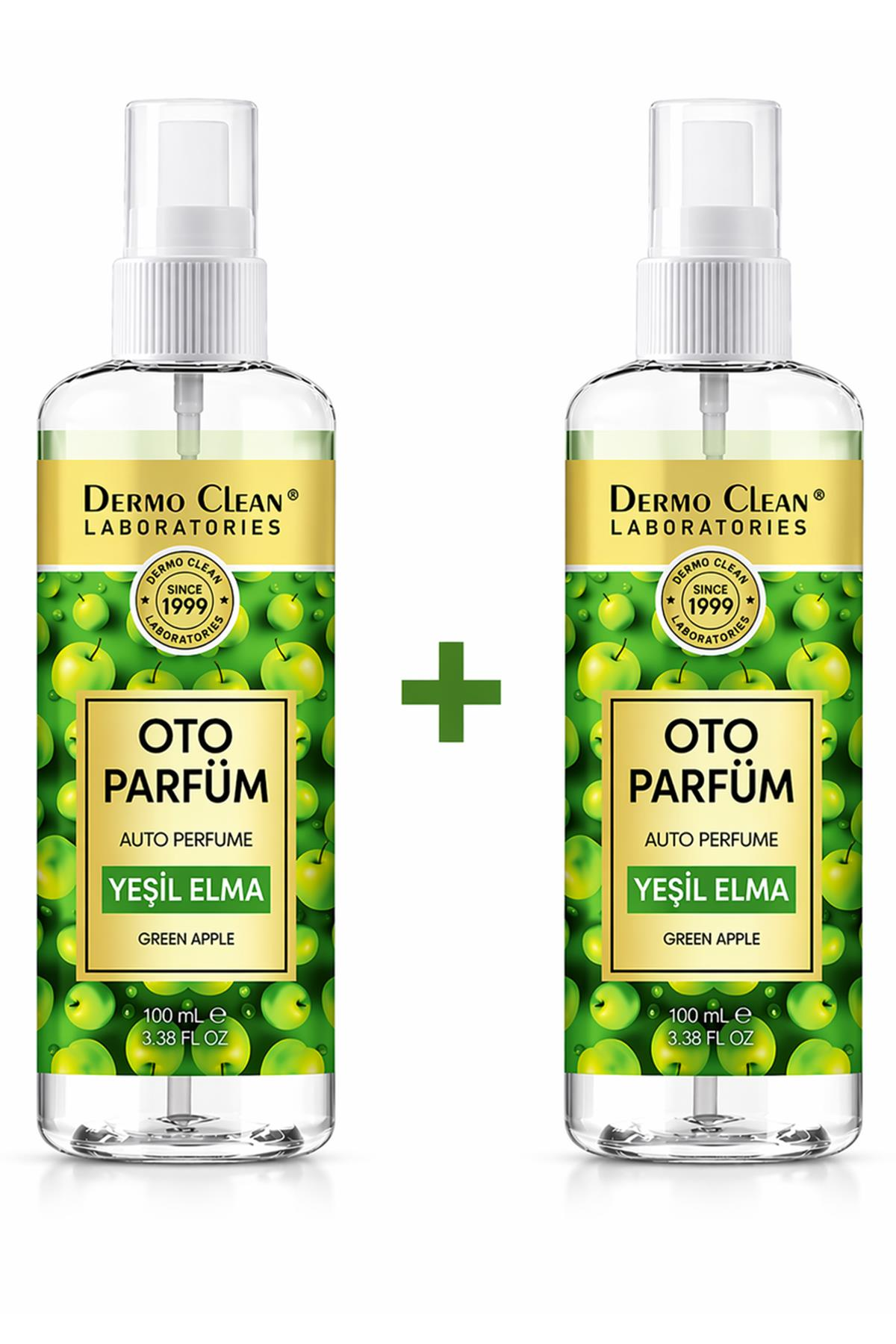 DERMO CLEAN DOĞAL MEYVE ÖZLÜ YEŞİL ELMA KOKULU OTO PARFÜM 100 ML - 2'Lİ SET