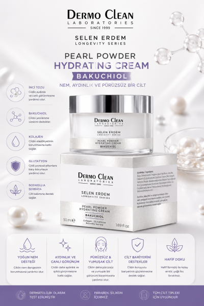 SELEN ERDEM PEARL POWDER HYDRATING BAKUCHIOL YOĞUN NEMLENDİRİCİ CİLT BAKIM KREMİ 50 ML