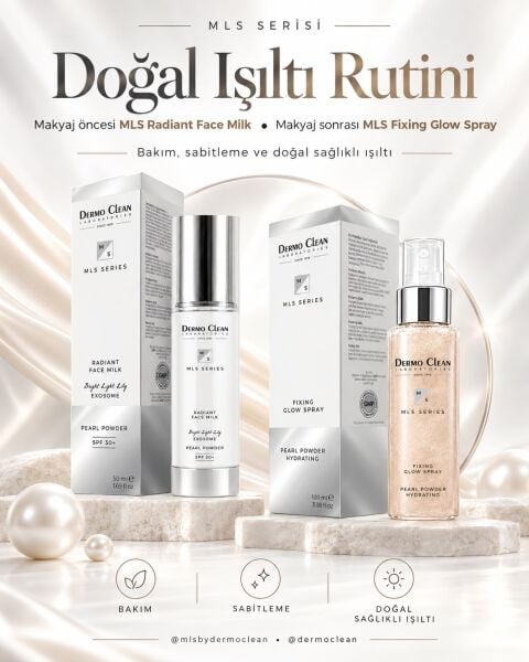 MLS DUO SET (MLS RADIANT FACE MILK SPF 30+ EKSOZOMLU BARİYER DESTEKLEYİCİ YÜZ SÜTÜ 50 ML +  MLS FIXING GLOW SPRAY MAKYAJ SABİTLEME SPREYİ 100 ML)